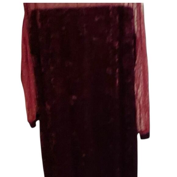 Cranberry Crushed Velvet Plus Size 3x Gown Dress Formal Holiday Wedding - Picture 16 of 16